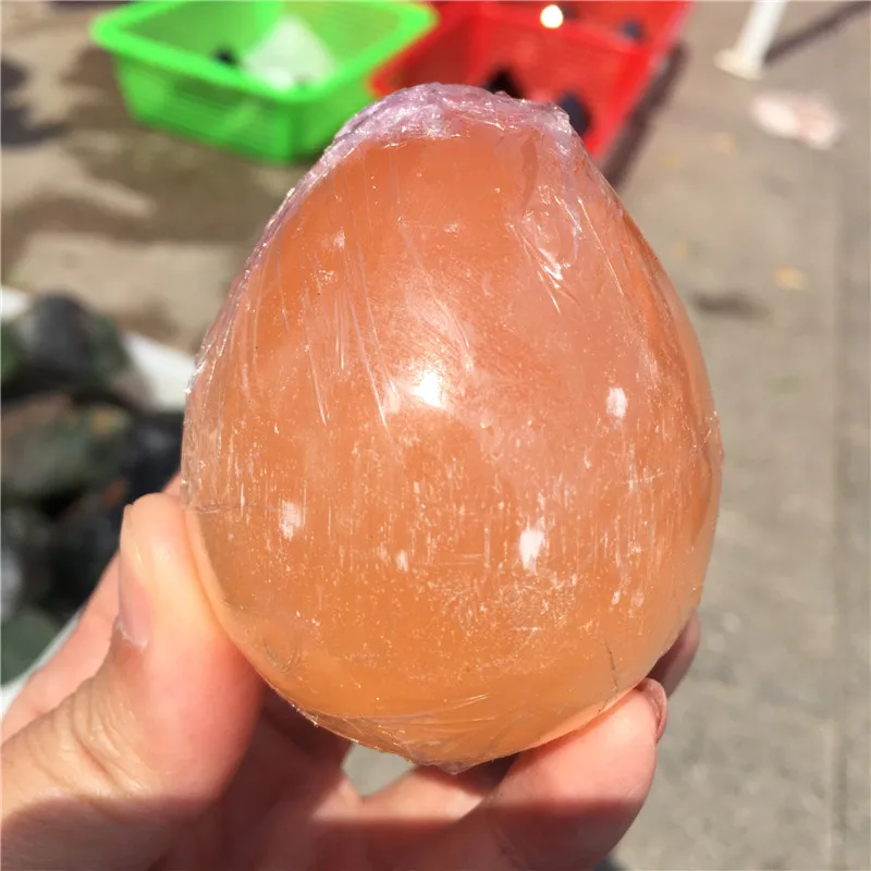 Natural Orange Selenite Egg Crystal Quartz Oval Ball Massage Tool Palm Stones Fraueneis Mineral Specimen As Gifts | Дом и сад