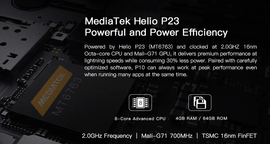 Poptel P10 Глобальный 4G LTE IP68 Водонепроницаемый смартфон 5 дюйма ips MTK6763 Octa Core 4 GB