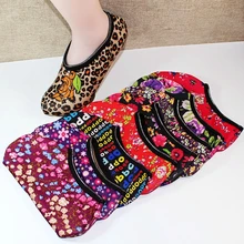 1 пара, Новые Модные Цветные противоскользящие гетры для ног, короткие носки, женские утепленные бархатные домашние носки-тапочки с цветами, yogo dance