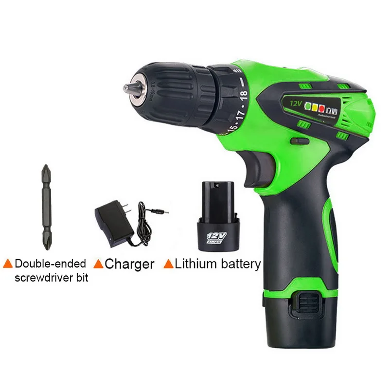 

Urijk 1Pcs 12V Electric Screwdriver Drill Rechargeable Multifunction Wireless Electric Drill With Lithium Battery Drills Tool
