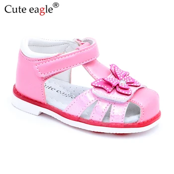 Cute Eagle Summer Girls Orthopedic Sandals Pu Leather Toddler Kids Shoes for Girls Closed Toe Baby Flat Shoes Size 21-26 Newest сандалии bos baby orthopedic shoes bos baby orthopedic shoes mp002xg00jc2