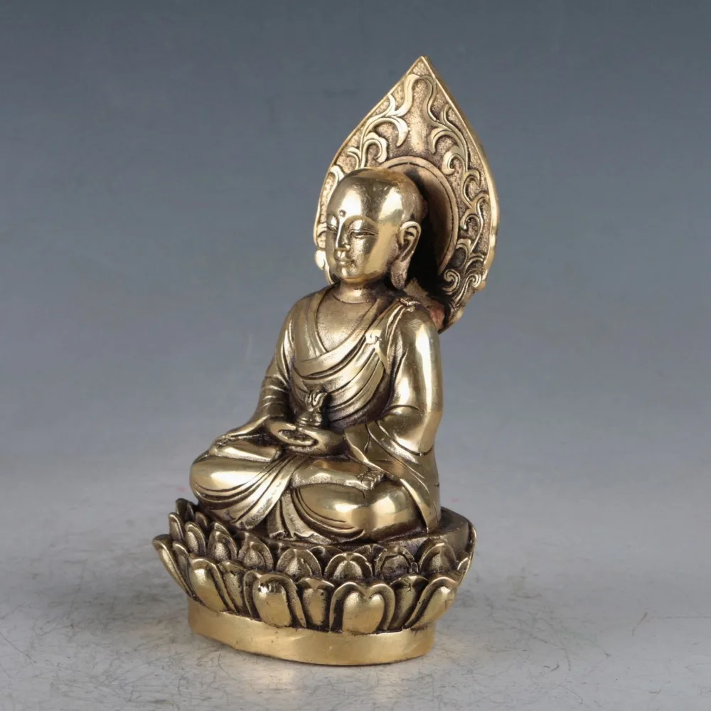 Details about / Old Chinese brass MING XUANDE hand-carved Buddha lotus statue