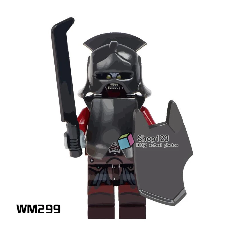 

Single Sale WM299 Legoinglys Lord Of The Rings Uruk-Hai Herr der Ringe Helmet Building Blocks Kids Toys Children Gift