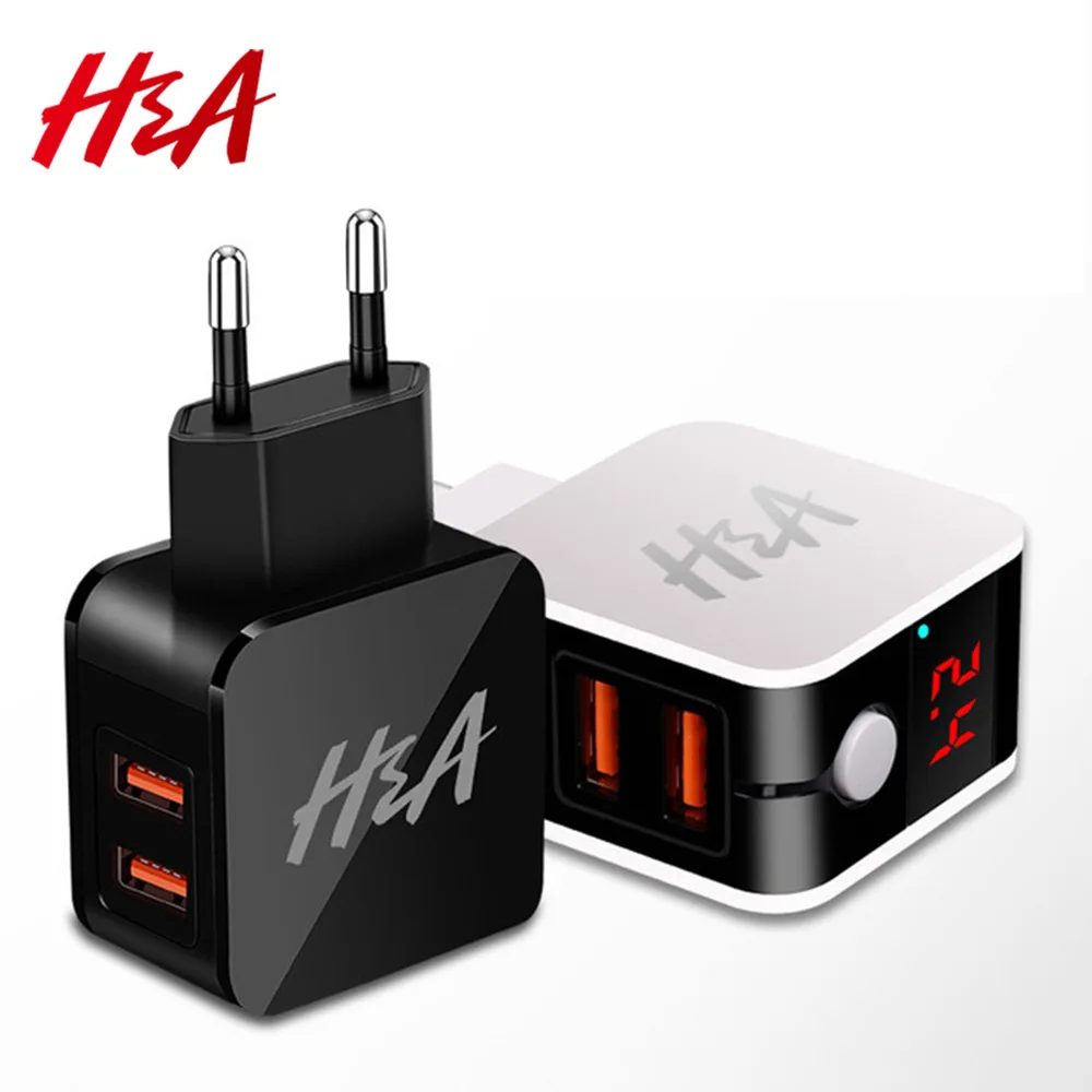 

H&A Universal USB Quick charge for Iphone Xs max EU US Plug Mobile Phone Fast charging for Samsug s10 Huawei Honor Quick charge