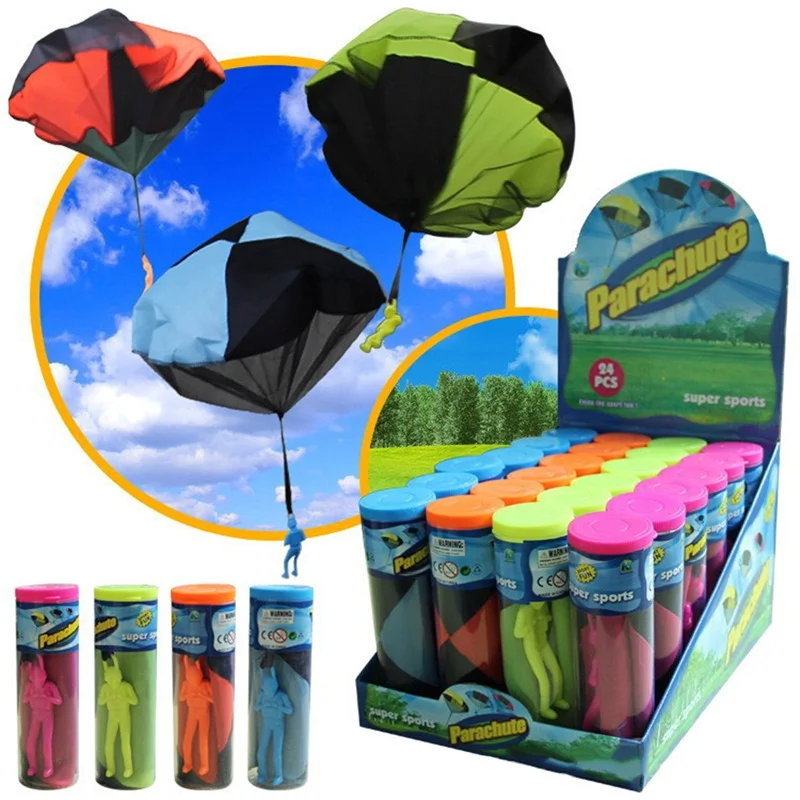 

Children Educational Practical Jokes Hand Throwing Mini Play Parachute Toy Play Outdoor Games Fun Random Color for Kids Toy Gift