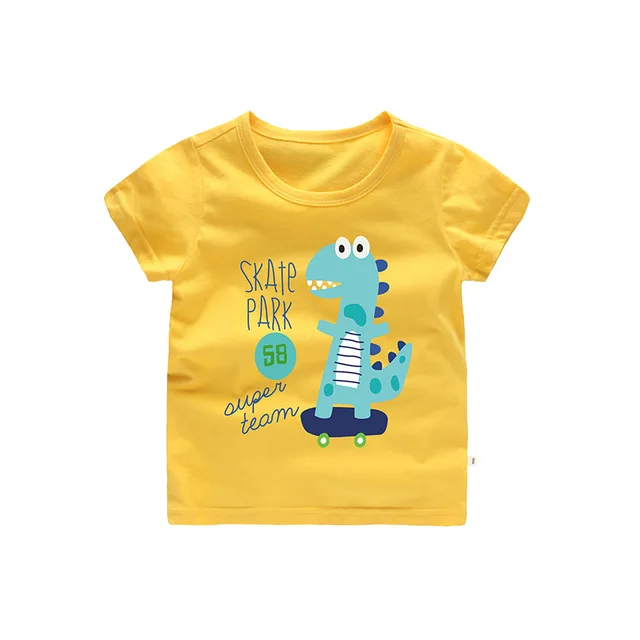 Casual Summer Cartoon Print Kids Tees Cotton Baby Boys Girls T Shirts ...