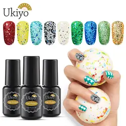 Ukiyo 8 мл Bling гель для ногтей с блёстками польский Длительный Soak Off светодиодный LED Diamond гель лаки для ногтей гель Гель-лак DIY дизайн