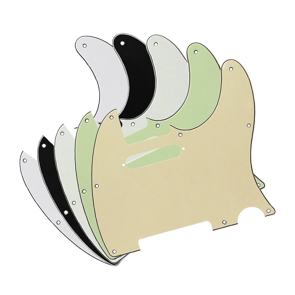 

High Quality 5PCS 3Ply PVC Electric Guitar Pickguard Scratch Plate for Standard American/Mexican FD Tele Guitar,Mixed Color