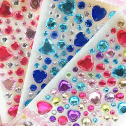 Strass autocollants en 3D pour enfant, fille, sticker diamant, gemme en cristal acrylique en trois dimensions, décoration DIY, nouveau, 