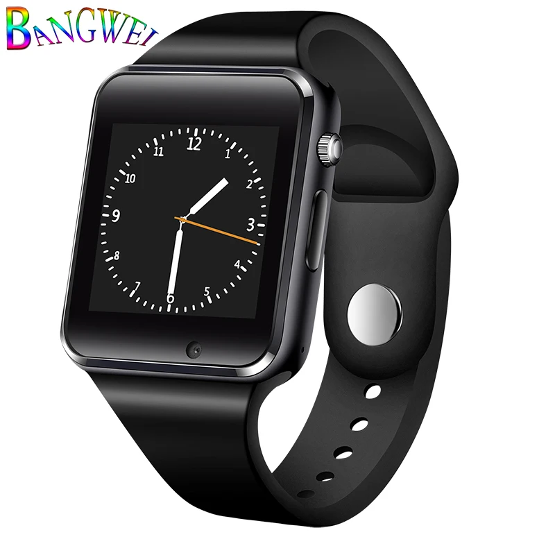 

BANGWEI Women Men Smart Watch With Camera LED Color Touch Screen Support SIM TF Card Bluetooth smart watch Sport pedometer+Box