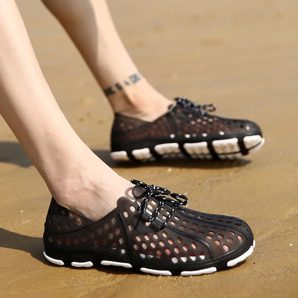 Perimedes/летние сандалии для мужчин на плоской подошве дышащие Нескользящие светильник тапочки на платформе лодыжки пляжные туфли с отверстиями сандалии