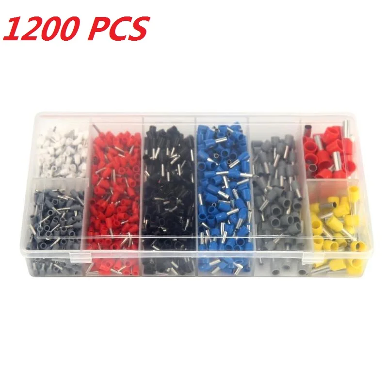 

1200pcs/set Insulated Connector Terminals Cable Connectors Terminals Crimp Quick Splice Car Insulated Kit,0.5mm2 - 10mm2
