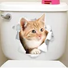 Lovely Cat Dog Toilet Stickers Home Decoration Diy Funny Cartoon Animal Wc Mural Art Vivid 3d Kitten Puppy Safari Pvc Wall Decal 2