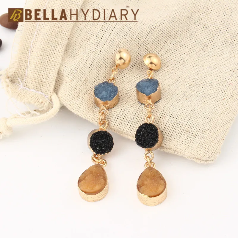 druzy earrings jewelry Ohrringe bijoux earings earring earing pendientes brinco big earrings vintage jewelry wedding earrings geometric earrings long earrings gifts for women resin earrings korean earrings (5)