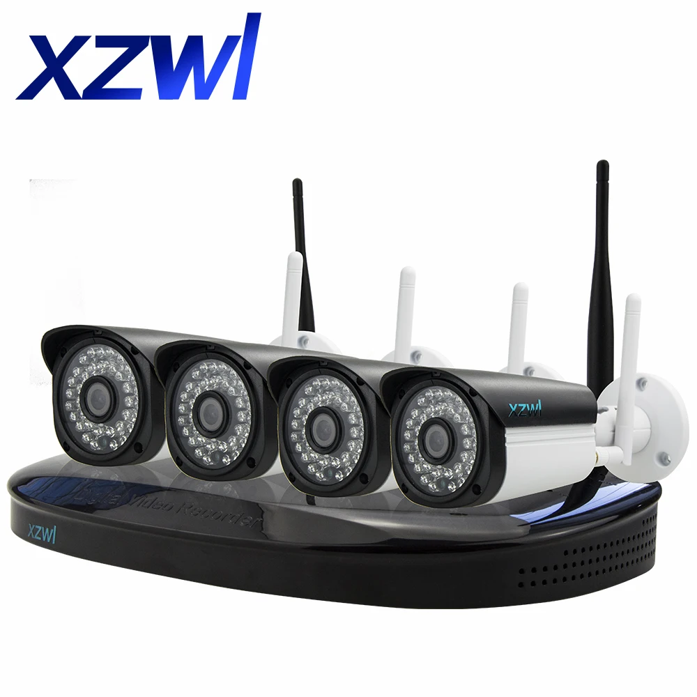 4CH 720 P HD беспроводной сети IP камеры безопасности системы видеонаблюдения