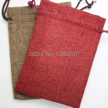 50 шт. 10x14 см льняные мешки разноцветные Рождественский Подарочный пакет конфеты мешочек для украшений сумки