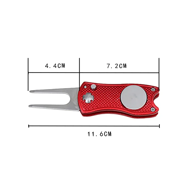 Нержавеющая сталь, для гольфа Divot Repair Switchblade инструмент шаг паз очиститель Магнитная вилка для гольфа установка зеленая вилка обучение