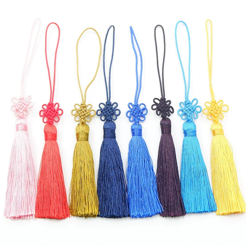 

10PC Mixed Colors Chinese Knots Tassel Bookmarks Clothes DIY Decorative Accessories Car Key Bag Pendant DIY Craft Tassel Fringe