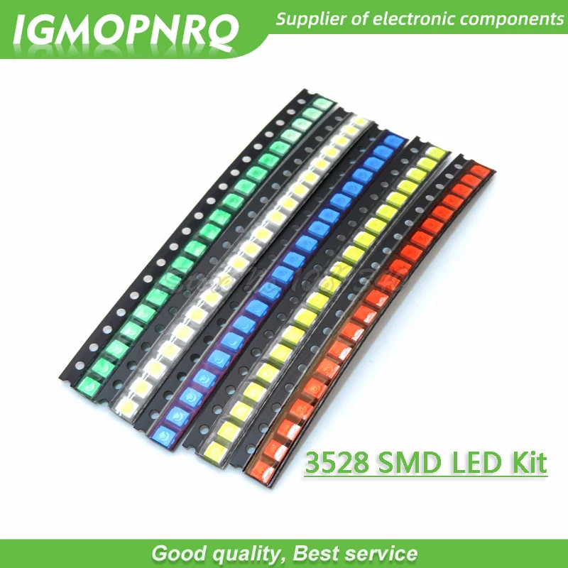 5 цветов по 20 шт. = 100 3528 1210 SMD светодиодные комплекты красный желтый синий зеленый