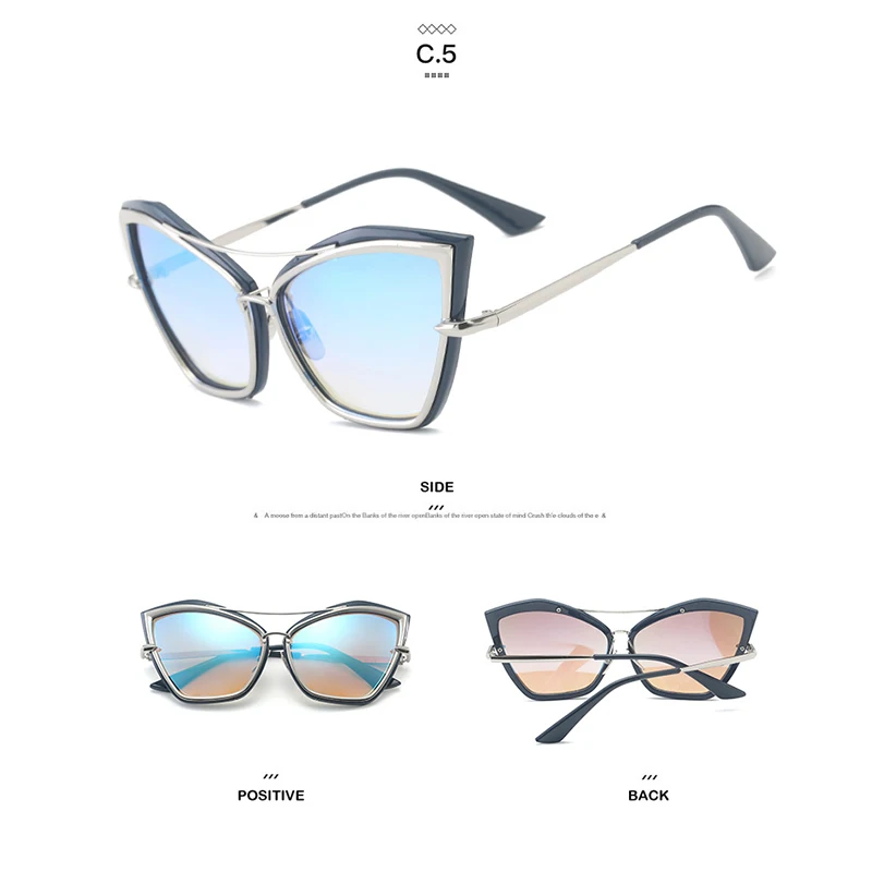 Модные солнцезащитные очки Металл пластмассовые Солнцезащитные очки женские солнцезащитные очки зеркало женский 2019 мода полный кадр очки