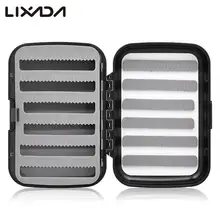 Lixada двухслойная четырехсторонняя коробка для ловли нахлыстом Легкая ручка из пенопласта Портативный Карманный чехол для ловли нахлыстом мух