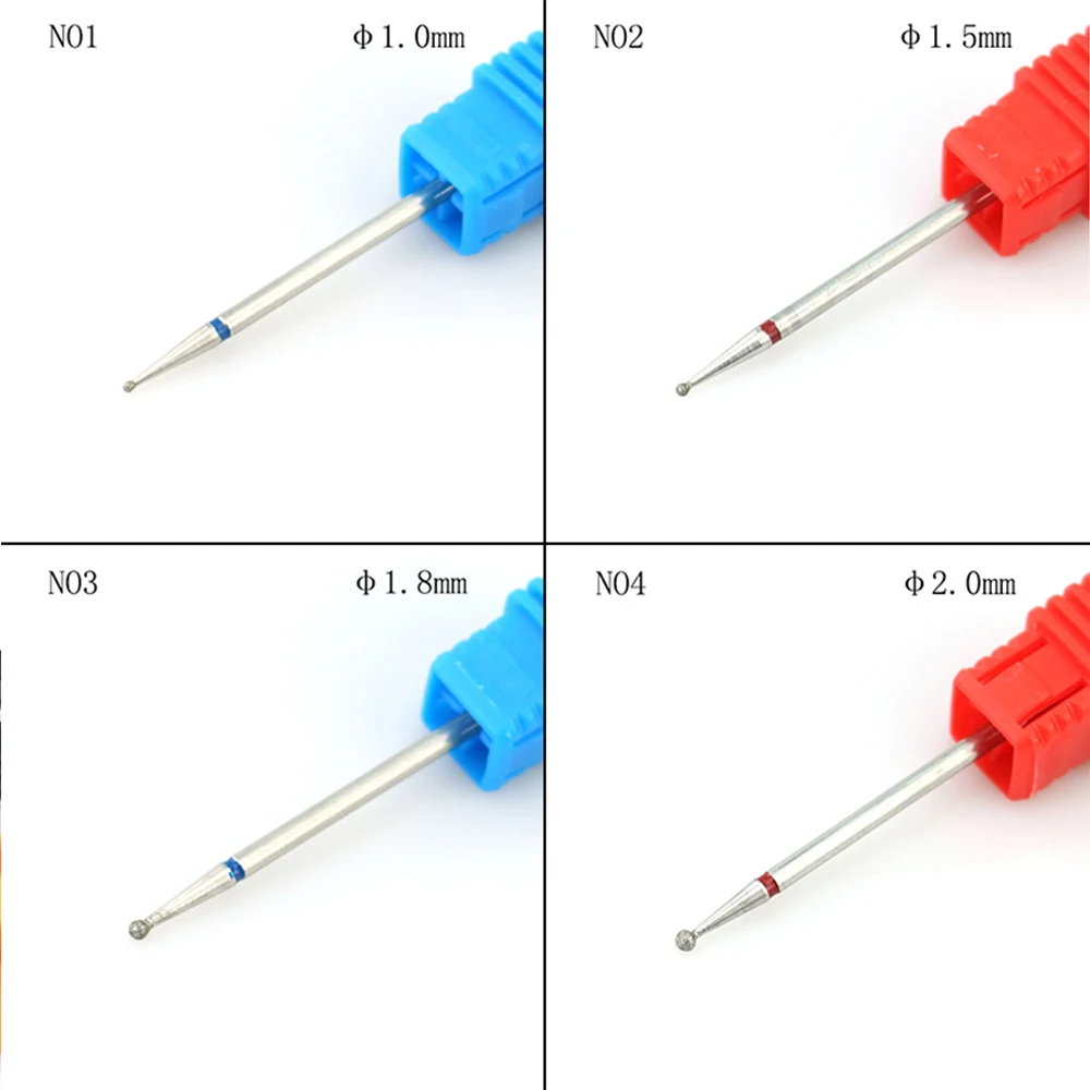 9 типов алмазного сверла для ногтей, шаровой фреза для электротехнического маникюра, шлифовальный станок для полировки, роторный заусенец, аксессуар, инструменты для очистки кутикулы
