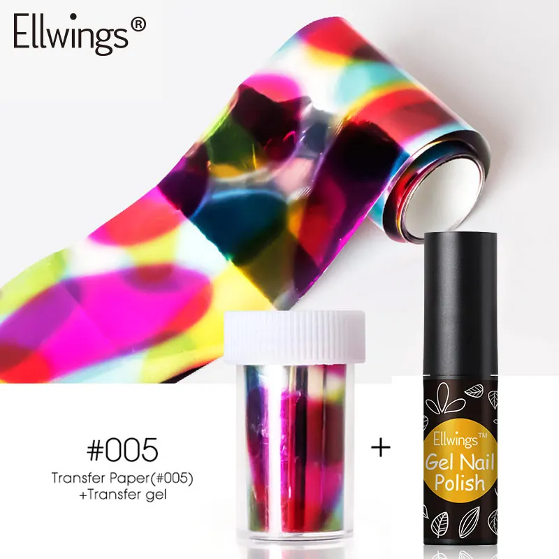 Ellwings набор переводных лаков для ногтей один стикер маникюрный гель для ногтей красочная бумага акриловый ложный гель клеевой Гель Инструменты для дизайна ногтей - Цвет: ZHG1138