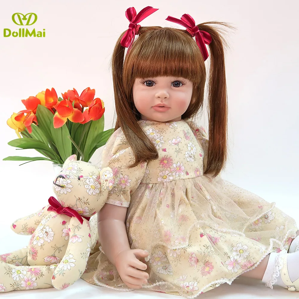 Bebe Boneca reborn baby, силиконовые виниловые куклы для девочек, большой размер 60 см, эксклюзивная модель, настоящая кукла принцессы, подарок