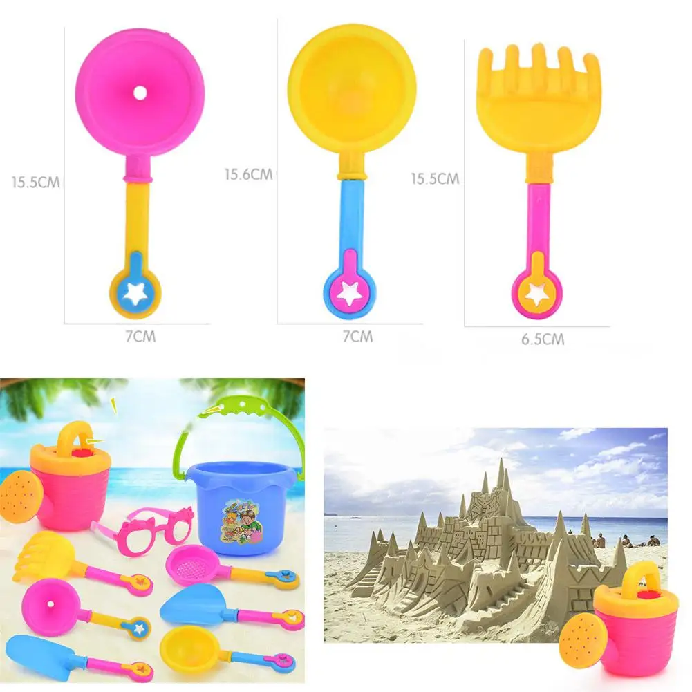 None Simulate Kettle Bucket Shovel Funnel Glasses Beach Seaside Water Sand Play Toys