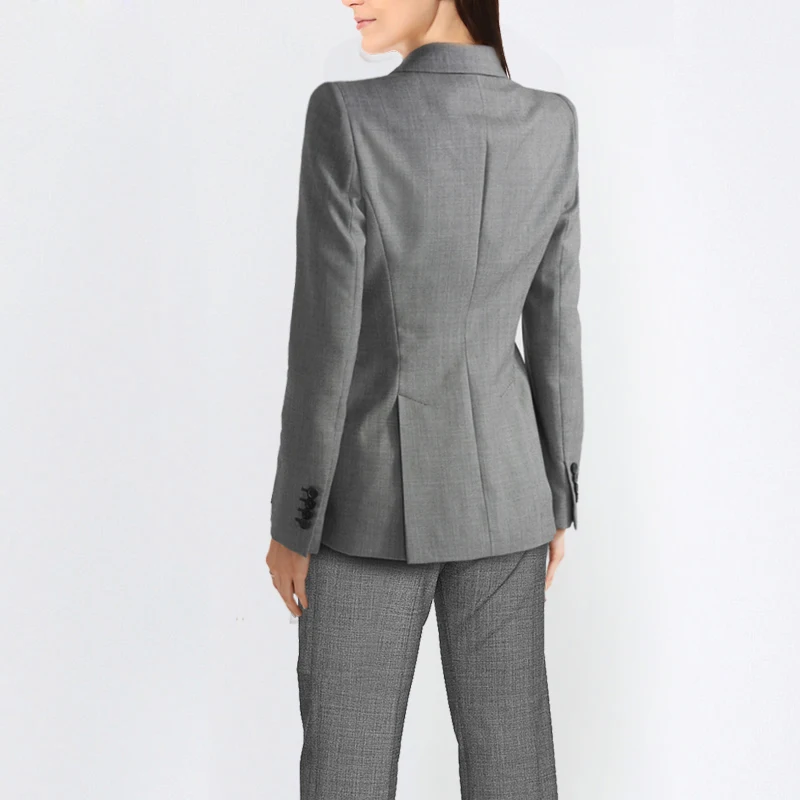 Women Double Breast Blazer Suits Office Lady Sets Two-piece Work Set Long Sleeve Lotus Suit Jacket & Straight Pant Outfits 2018 Women Double Breast Blazer Suits Office Lady Sets Two-piece Work Set Long Sleeve Lotus Suit Jacket & Straight Pant Outfits 2018