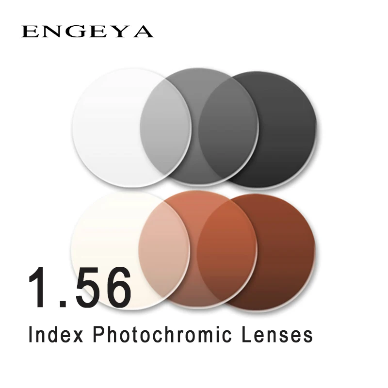 ENGEYA 1.56 Index Prescription Photochromic Lenses Transition Grey Brown Lenses for Myopia Hyperopia Optical Sunglasses Lens ENGEYA 1.56 Index Prescription Photochromic Lenses Transition Grey Brown Lenses for Myopia Hyperopia Optical Sunglasses Lens