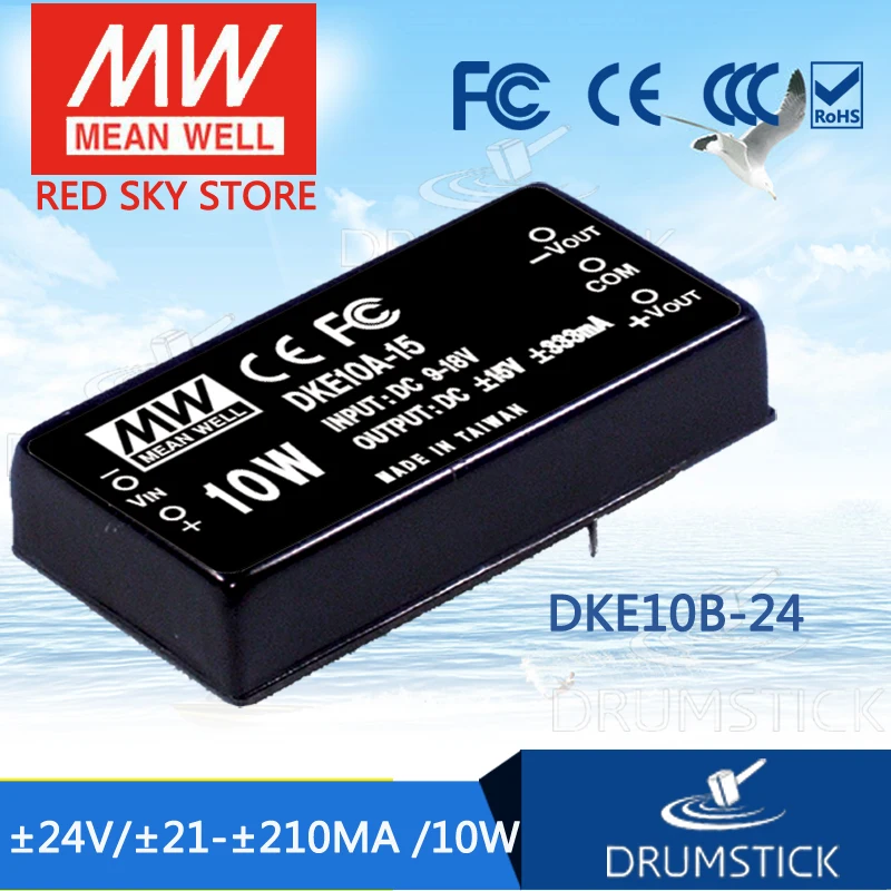 

MEAN WELL DKE10B-24 24V 210mA meanwell DKE10 24V 10W DC-DC Regulated Dual Output Converter