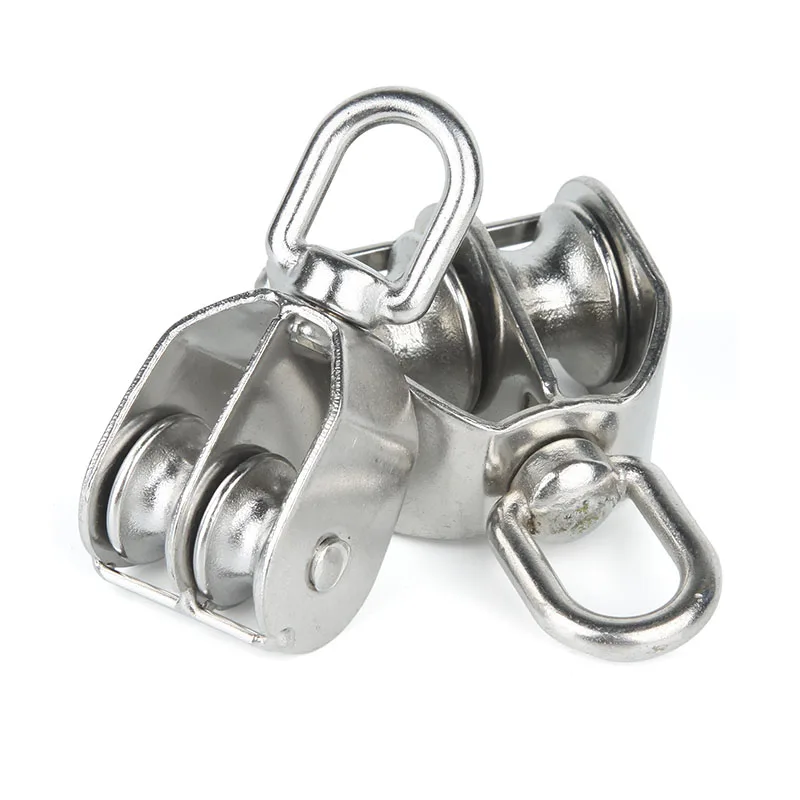 Kroniek Brig Imperial M20 M25 M32 M50 M75 Lifting Crane Swivel Hook Double Pulley Block Hanging  Wire Towing Wheel 304 Stainless Steel - Lifting Pulley Blocks - AliExpress