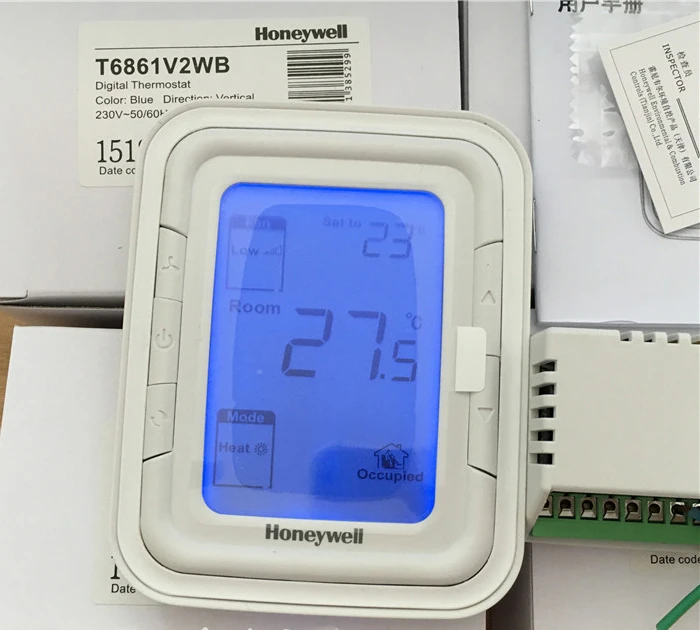 Honeywell Тип фанкойла Кондиционер ЖК термостат панель управления T6861V2WB/T6861H2WB