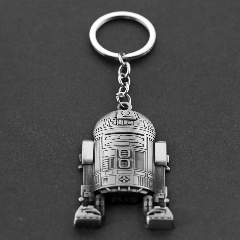 Star Wars Llavero de calidad superior el despertar de la fuerza-Llavero de aleación de R2 D 2 Robot Anime de dibujos animados de colección Llavero Chaveiro