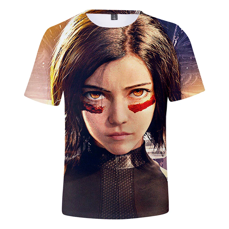 LUCKYFRIDAYF 3d T Shirts Alita Battle Angel Printed Fashion Men Women T-shirt Tops O-neck Short Sleeve 3D T-shirts Tee Shirt 4XL | Мужская