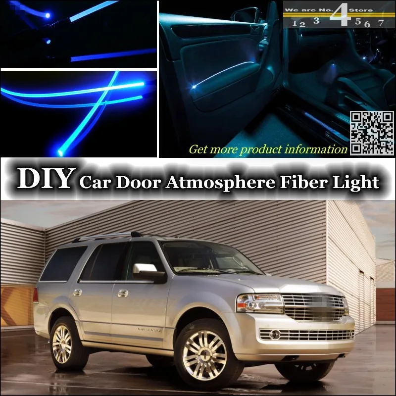 interior Ambient Light Tuning Atmosphere Fiber Optic Band Lights For Lincoln Navigator Inside Door Panel illumination Tuning