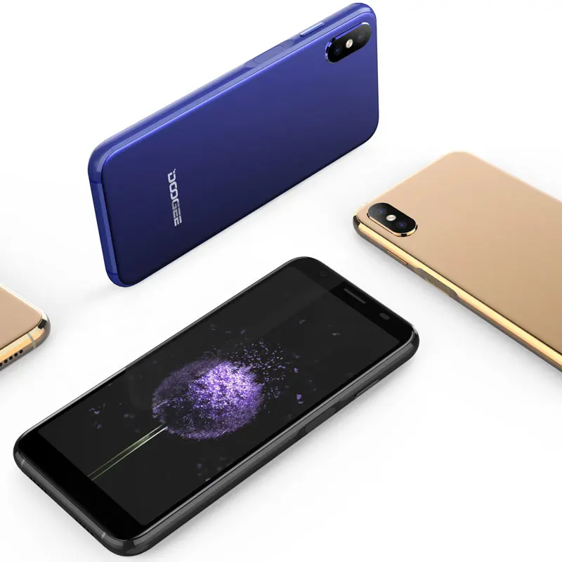 DOOGEE X55 смартфон с 5 дюймовым дисплеем процессором MT6580 Android 7 1 8 Мп 2800 мАч ОЗУ ГБ ПЗУ 16