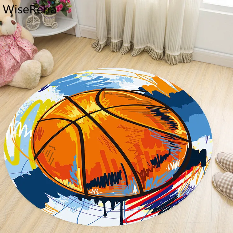 Basketball Round Carpet Living Room Parlor Children Kids Bedroom Chair Rugs Toilet Bathroom Mat Boy Decorations Carpet tapetes Basketball Round Carpet Living Room Parlor Children Kids Bedroom Chair Rugs Toilet Bathroom Mat Boy Decorations Carpet tapetes