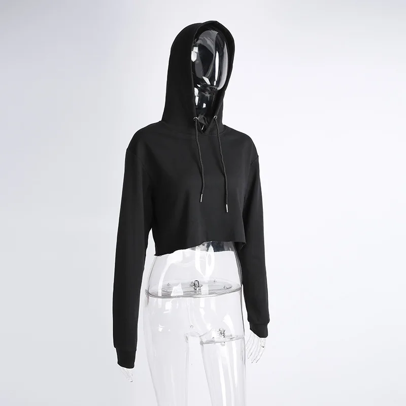 Pullovers Hooded Cotton Women's Hoodies Long Sleevele 3 Colors Solid Casual Female Sweatshirt Short Tops 2017 Women's Clothing (16)