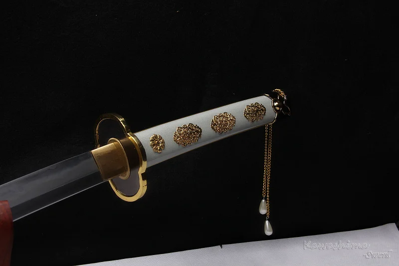 Подлинный Tsurumaru Kuninaga меч самурая японский катана дамасская кованая сталь Real Hamon
