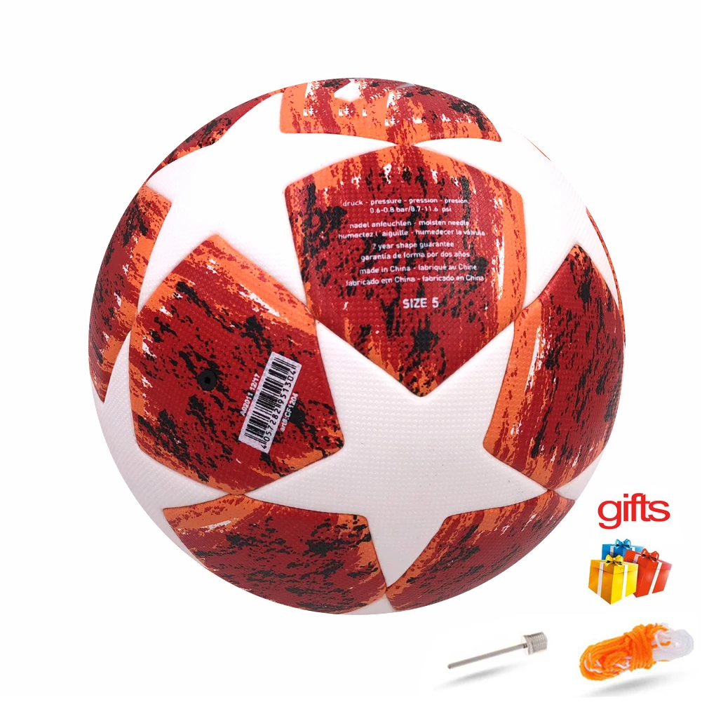 

2019 PU Soccer Ball Official Size 5 Football Goal-League Outdoor Football training equipment fans GIFT