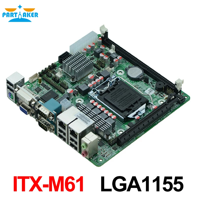 MINI_ITX Industrial embedded motherboard ITX_M61 support LGA1155 Intel Core i3/i5/i7 Pentium 22nm/32nm CPU with 9*USB/6*COM