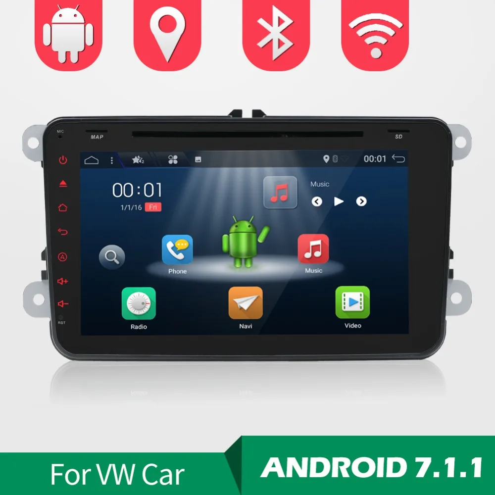 

2Din Android 7.1 Car Audio Car DVD Player GPS Radio For VW GOLF 6 Polo Bora JETTA B6 PASSAT Tiguan SKODA OCTAVIA 3G touch screen