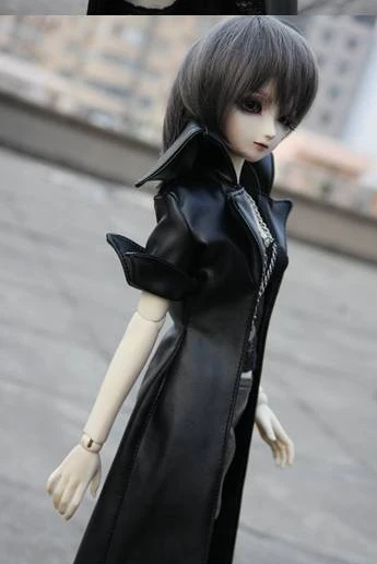 Красивое длинное кожаное пальто для куклы BJD 1/4 MSD 1/3 SD16, Одежда для куклы Uncle CW51