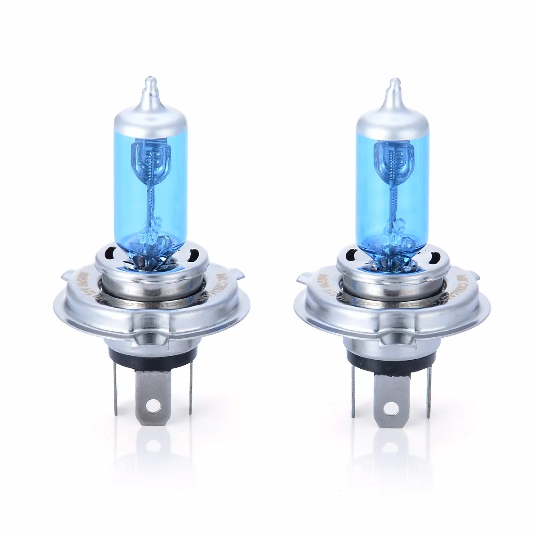 Mayitr 2pcs 12V DC 60/55W H4 Diamond Vision 5000K Super White Car Halogen Headlight Lamp High brightness