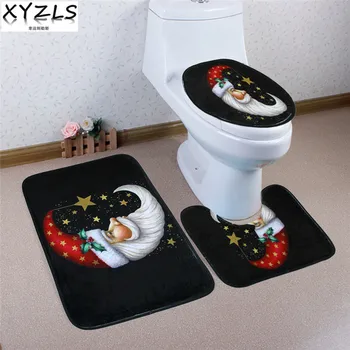

XYZLS Brand 3 Pcs Cartoon Moon Anti Slip Toilet Carpet Bathroom Mat Toilet Mats for Three Sets of Bath Mat Home Decor