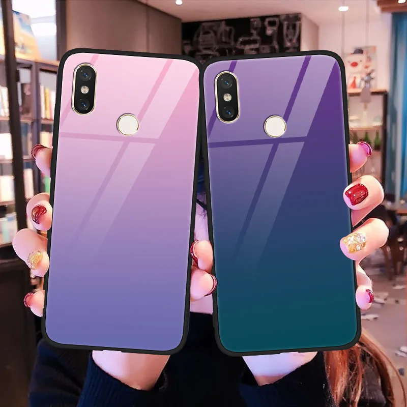 

Gradients Tempered Glass Funda For Xiaomi Redmi 5 Plus S2 Note 5 6 Pro Mi A2 5 5S 6 8 SE Explorer Lite Mix 2 2S Max 3 Cover Case