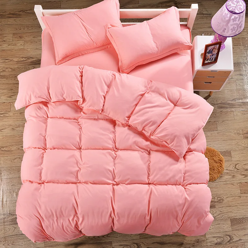 

Pure Jade Color Bedding Sets For Children Adults 100% Polyester Duvet Cover Sets Single Double Twin Full Queen Size XF354-8