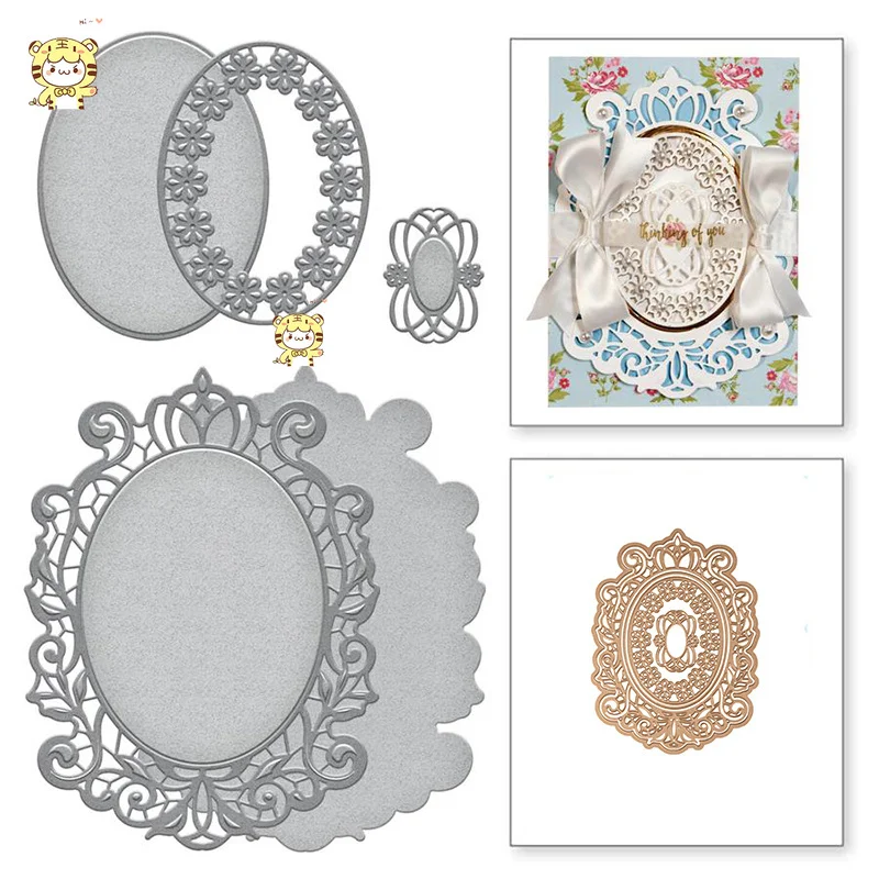 

BM Lace ellipse Metal Cutting Dies Stencils for DIY Scrapbooking/photo album Decorative Embossing DIY Paper Card